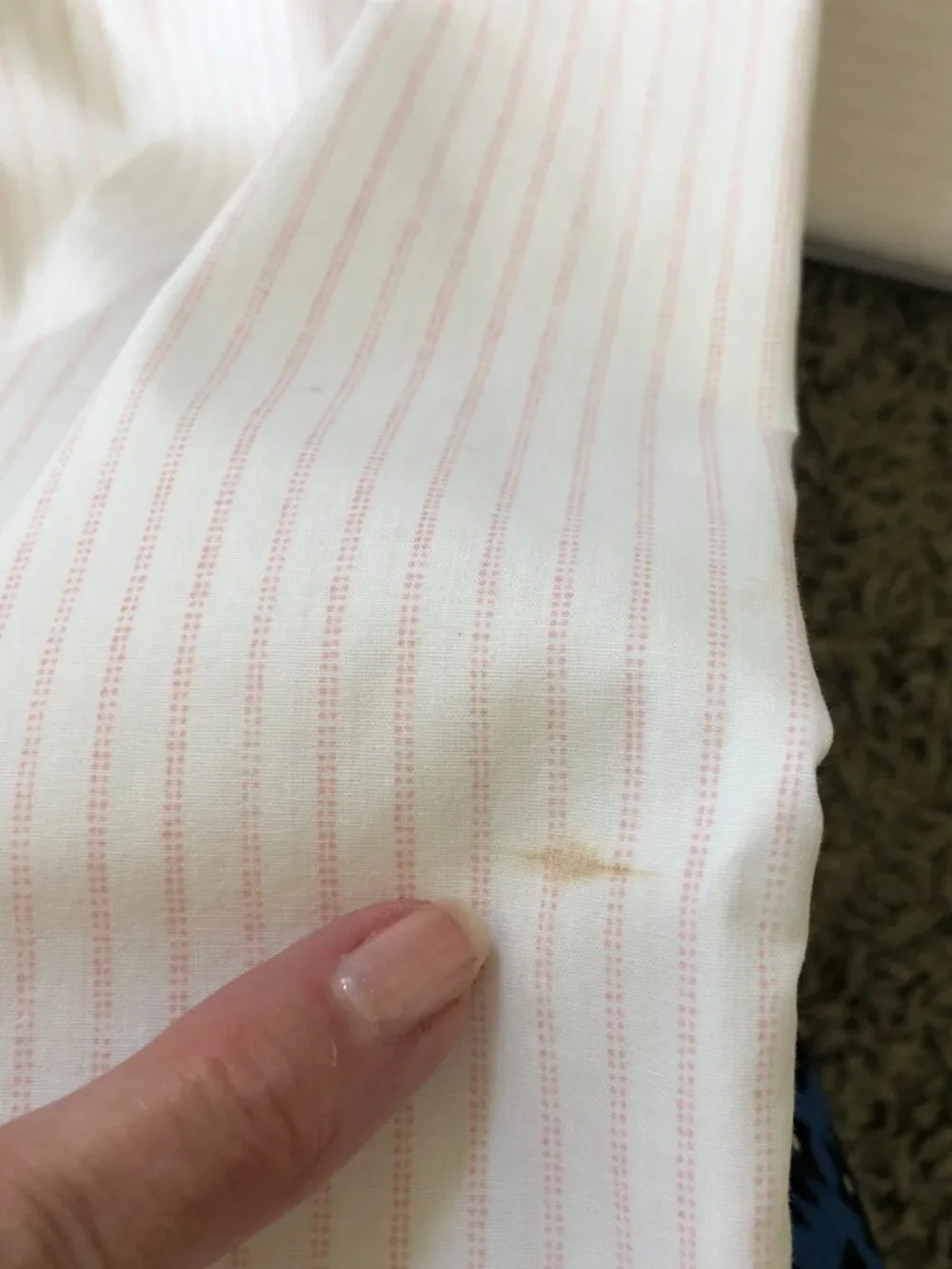 Vintage Laura Ashley Pink Ticking Striped Full/Double Sheet Set USA READ